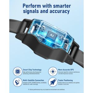 Collier de dressage pour chien TTPet 2-en-1 avec GPS sans fil et télécommande, portée de 22 à 999 yards, système d'entraînement électrique pour chien, étanche, noir - Product Image 4