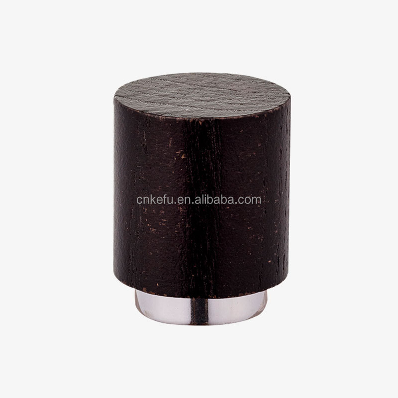 perfume bottle 15ml wooden cap round perfume cap black color cap