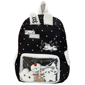 Japanese style ins print cute durable water-repellent fresh transparent multi-compartment <b>backpack</b> - Product Image 5