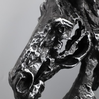 Sculpture de tête de cheval creuse en fonte de marbre, ornement pour salon, entrée, hôtel, décoration intérieure