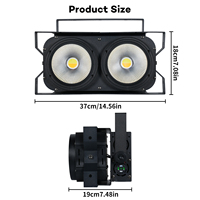 U`King Lumière de scène à effet blinder pour public, blanc chaud et blanc froid, 2 yeux 2*100W, contrôle DMX512, COB à raccordement