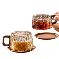 Thee-mokjesset van hoog borosilicaatglas met houten handvat, hittebestendig, BPA-vrij, vaatwasser- en magnetronbestendig voor warme/koude dranken