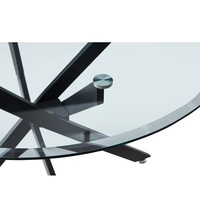 Nouvelle conception 2026 Quantité minimale de commande 30 pièces Style américain Meubles de salon Table à manger ronde en verre design moderne Table basse ronde