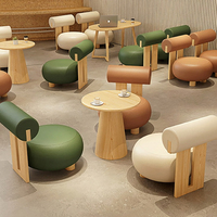 Meubles commerciaux en gros, combinaison modulaire, chaises et tables en bois massif et cuir, chaise sans accoudoirs moderne pour café