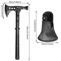 Hache à double tête en acier à haute teneur en carbone avec motif gravé prêts à l'emploi, manche en acier de qualité DIY pour applications de coupe
