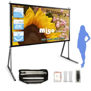 100 Inch 16:9 Fast Fold Portable Projector Outdoor Movie Projection Screen with Tripod Stand