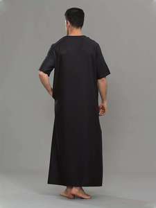 HARAMAIN Nueva Túnica Musulmana Marroquí de Moda. Túnica árabe para hombre, blanca, con diseño de cuatro botones, algodón de alta calidad y suave. - Product Image 3