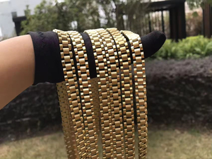 <span class=keywords><strong>Collana</strong></span> <span class=keywords><strong>Personalizzata</strong></span> Placcata Oro, Design Classico, <span class=keywords><strong>Collana</strong></span> con Cornice Nugget Rollie per Donna e Uomo, Gioielli con Catena a Maglia Cubana - Product Image 2