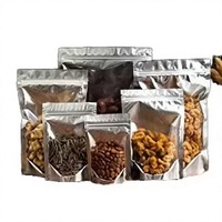 Sachets Doypack Holographiques Personnalisés Durables avec Fenêtre Transparente et Fermeture Zip Refermable pour Emballage de Noix et Snacks, Qualité Alimentaire, Vente en Gros
