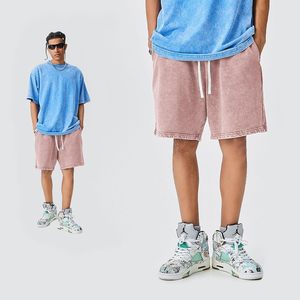 Shorts de sport en coton pour femme FOXA, taille élastique avec cordon de serrage, coupe ample, style vintage délavé à l'acide - Product Image 4