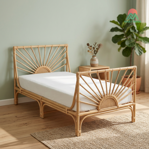 Cuna de bebé de ratán natural, diseño tropical, cama para niños de 0 a 3 años, muebles para bebés, cuna de ratán para niños pequeños - Product Image 3