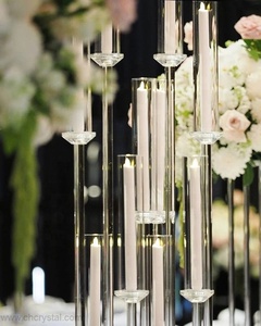 Chandelier à 7 bras en cristal avec abat-jour en forme de cheminée pour bougies, pour la décoration de table, pièces de décoration intérieure - Product Image 6