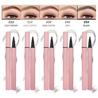 Crayon à sourcils ultra fin de haute qualité avec logo personnalisé, 5 couleurs, maquillage des yeux, marque privée, imperméable, longue tenue