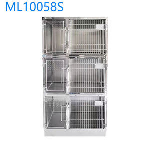 Высококачественная ветеринарная клетка для кошек Sus 304, 3-рядная конструкция с подстилкой для ветеринарной клиники, больницы для животных - Product Image 1