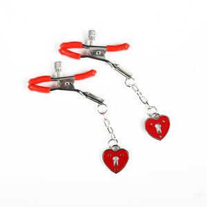 Pinza de pecho con forma de corazón metálico para parejas - Juguete sexual SM de alta calidad, 100% impermeable, producto para adultos con logotipo personalizado y correas de sujeción - Product Image 4