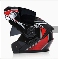 Nouveau casque de moto modulable à visière relevable personnalisable, ABS, double visière, quatre saisons, universel