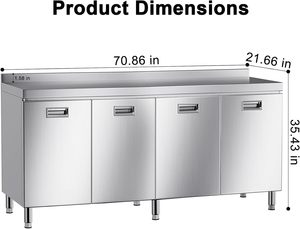 Juego de muebles de cocina de acero inoxidable personalizado, armario único para Cocina casera con tratamiento de superficie cepillada - Product Image 2