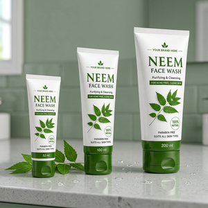 Gel nettoyant purifiant pour le visage au neem 100% naturel sans paraben 200ml pour enfants et adultes (à l'exception des nouveau-nés) Peau claire sans acné - Product Image 1