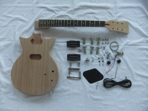 Guitare en acajou massif à monter soi-même, 6 cordes - Personnalisable (polie/laquée) pour débutants et professionnels, fabrication chinoise - Product Image 4