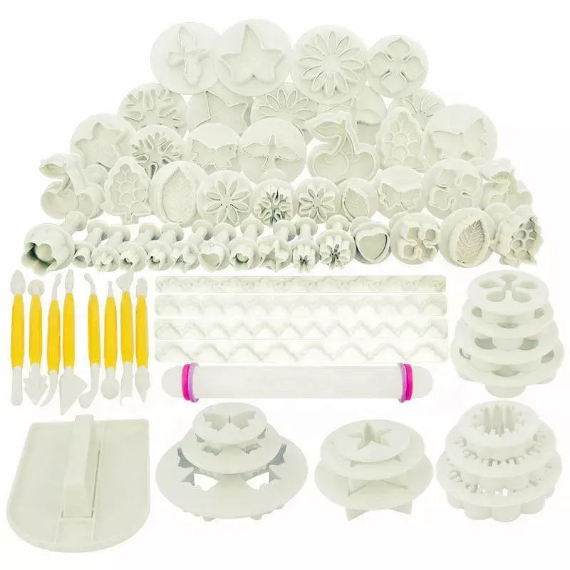 Molde de Fondant para decoración de tartas, cortador de galletas de 21 estilos, accesorios de horneado, 68 Uds.