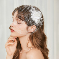 Voile de fleur brodé de gaze de maille pour femmes