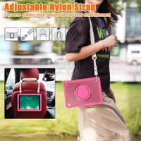 Étui de tablette hybride robuste antichoc en TPU durable pour iPad 9.7/Air 2/Pro 9.7, coque transparente avec sangle d'épaule et béquille