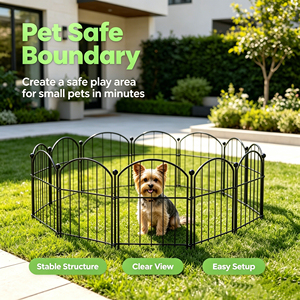 10 Pack Arched Metal Garden <b>Fence</b>, Powder Coated Rustproof Lawn Edging Animal Barrier for Flower and Vegetable Yard - Product Image 6