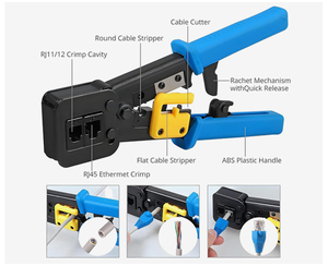 3*1 mạng cáp Uốn tóc bồng Kìm mạng cáp Uốn tóc bồng công cụ RJ11 RJ45 6P/8P/4P cho mạng Cáp công cụ - Product Image 4