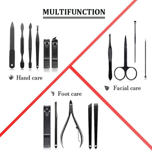Professional Stainless Steel Nail Clipper Travel & Grooming Kit Nail Tools Manicure & <b>Pedicure</b> <b>Set</b> of 15pcs with Luxurious Case - Product Image 3