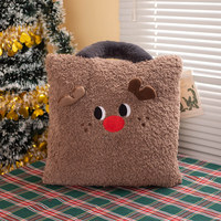 Oreiller en peluche de Noël personnalisable échantillon rapide OEM ODM coussin d'animal en peluche anti-stress PP coton remplissage cadeau de décoration de Noël