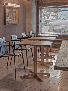 Mesa de Comedor Cuadrada de Madera Maciza de Estilo Nórdico Japonés Vintage para Hogar, Diseño Simple, Muebles para el Hogar - Product Image 2