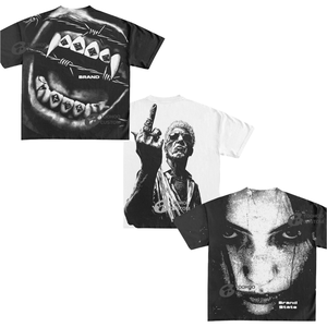 Camiseta de Algodón Estampada para Hombre, Personalizada, Casual, Cuello Redondo, con Diseño Gráfico - Product Image 1