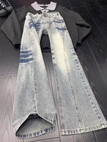 Jean en denim coupe droite pour homme, style Koulan Stitch, avec coutures originales, fournisseur Equine