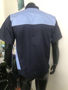 Chemise de travail personnalisée à manches courtes et fermeture éclair pour hommes, uniforme industriel de mécanicien à col rabattu - Product Image 4