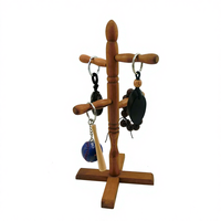 Support à tasses en bois d'acacia moderne et écologique, support d'affichage d'accessoires suspendus, design en forme d'arbre, type de support multifonctionnel pour vaisselle