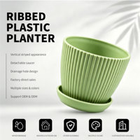 Petit pot de fleurs circulaire moderne en PP, mignon et durable, avec trous de drainage, capacité de 0,61 L, pour la maison, le bureau, le sol, la terrasse, idéal pour les succulentes