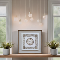 Vente en gros directe du fabricant Cadres de boîte d'art muraux carrés respectueux de l'environnement pour la décoration intérieure avec des œuvres d'art en papier