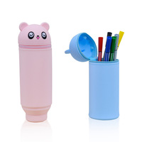 Rangement pour stylo en silicone personnalisé pour étudiant le porte-stylo circulaire unique du modèle porte-stylo rétractable pour le bureau de l'école