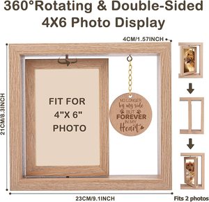 Pet Memorial Geschenke für Hunde Katzen Rotierende Holz Bilderrahmen Memorial Geschenke für den Verlust von Hund - Product Image 2