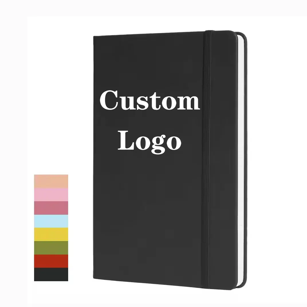 Low MOQ Custom Wholesale Promotional A4 Business Aesthetic Linen Journals Notebook PU Leather Hardcover Notebooks For Students