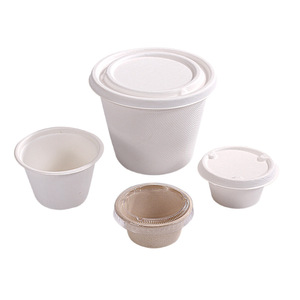 Gobelets en pulpe de papier jetables biodégradables, bols de dégustation ronds pour condiments, utilisation en pique-nique - Product Image 4