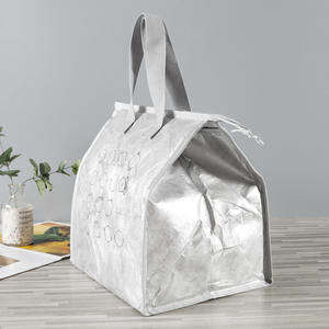Personalizado plegable superior reutilizable impermeable aislado refrigerador congelable marrón papel Tyvek bolsa de almuerzo para las mujeres bolsa de almuerzo aislada - Product Image 2