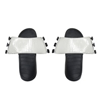 Sandales d'été unisexe/enfant à bout ouvert en cuir PU vierge pour sublimation, motif numérique écologique, thème Halloween