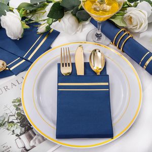 Serviettes de table jetables YunDing en papier avec logo personnalisé, motif doré, en pâte de bois vierge, résistantes à l'eau, qualité supérieure, pour mariage et <span class=keywords><strong>Horeca</strong></span> - Product Image 3