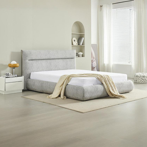Lit Queen Size Minimaliste Italien Crème Style Designer pour Appartement Compact – Mobilier de Chambre Moderne et Simple pour un Intérieur Confortable - Product Image 3