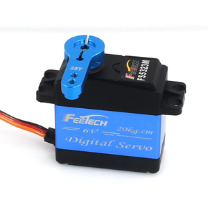 Feitech 20kg 7.4V điện áp cao không thấm nước mô-men xoắn cao RC <span class=keywords><strong>servo</strong></span> đầy đủ kim loại bánh kỹ thuật số <span class=keywords><strong>servo</strong></span> nhôm trường hợp 180 độ - Product Image 1
