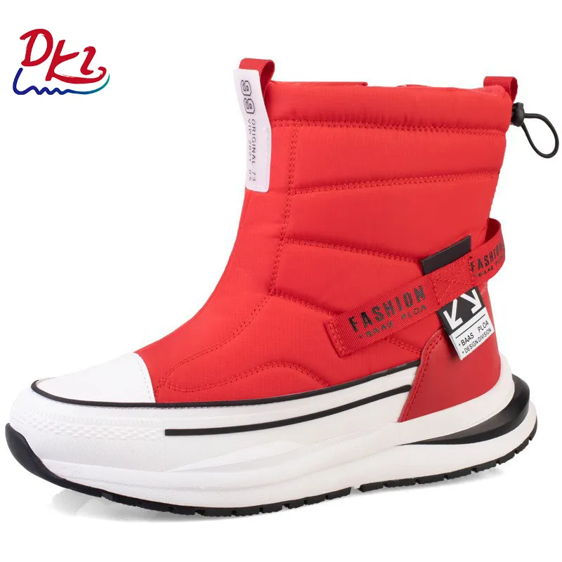 Fashionable Thickened Plush Waterproof Shoes Boots Anti-Slip Lightweight Platform Warm Short Snow Boots