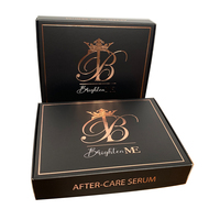 Bronze Logo Feuille Paillettes Logo Brillant Impression Personnalisée Boîte Cadeau De Luxe Cosmétiques Boîte De Papier Noir Boîte De Cosmétiques