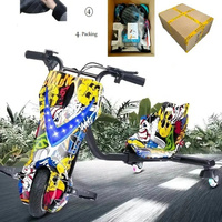 Trottinette électrique à trois roues pour enfants 350W avec siège, kart à drift pour garçons et filles de 6 à 12 ans