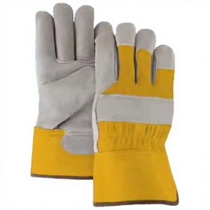 Gants de sécurité en cuir de vachette de qualité supérieure, paume en cuir croûte, dos en coton robuste, antidérapants, usage industriel, certifiés CE - Product Image 5